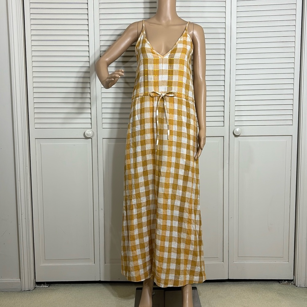 Ace & Jig Metallic Maxi Checkered Dress Medium